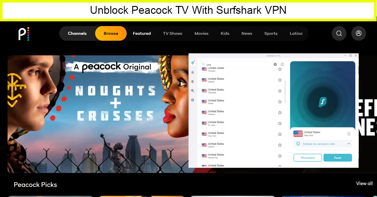 Surfshark – Affordable VPN to Watch Peacock TV India 