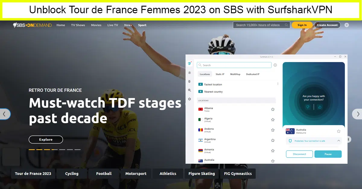 SurfsharkVPN: Pocket-Friendly VPN to Watch the 2023 Tour de France Femmes Live on SBS from Anywhere