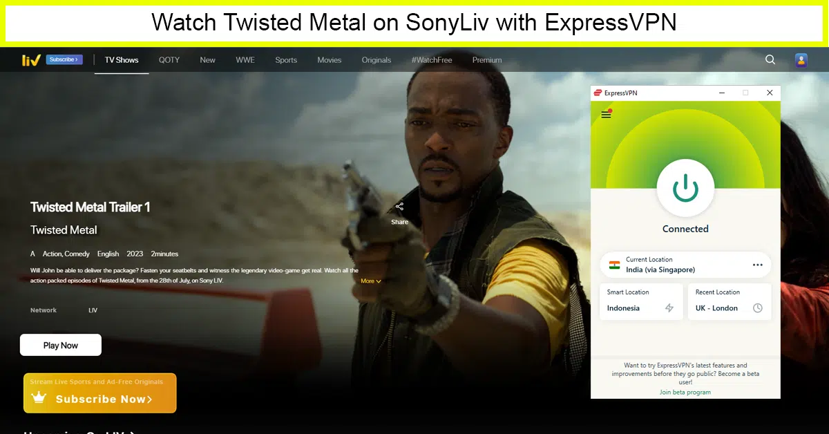 ExpressVPN: Recommended VPN to Watch Twisted Metal in USA on SonyLiv