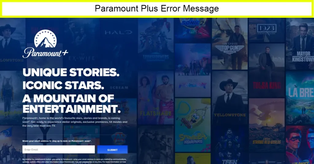 Paramount Error message
