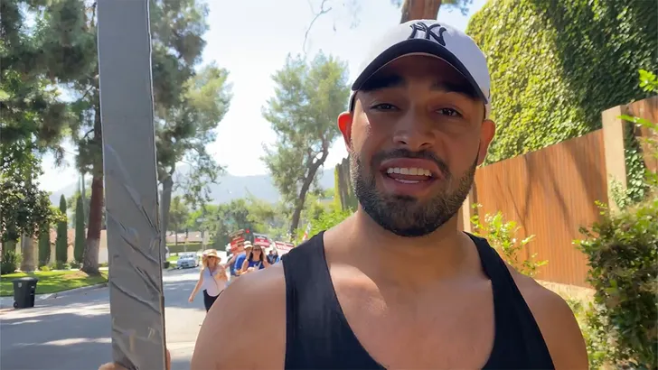 Sam Asghari addresses claims that he is "jobless" while marching in support for the SAG-AFTRA strike: