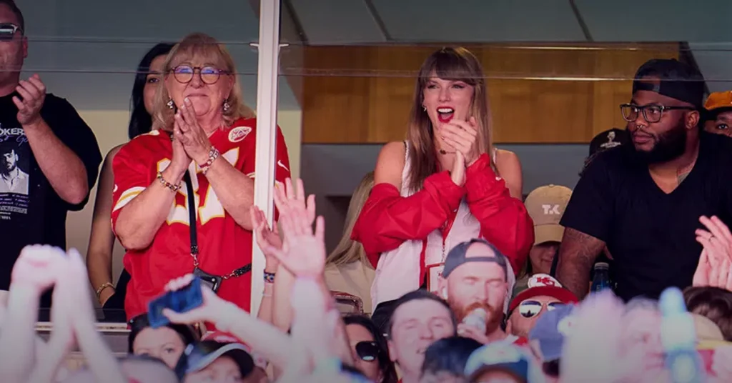Taylor Swift Cheers Alongside Travis Kelce's Mom At Kansas City Chiefs Game