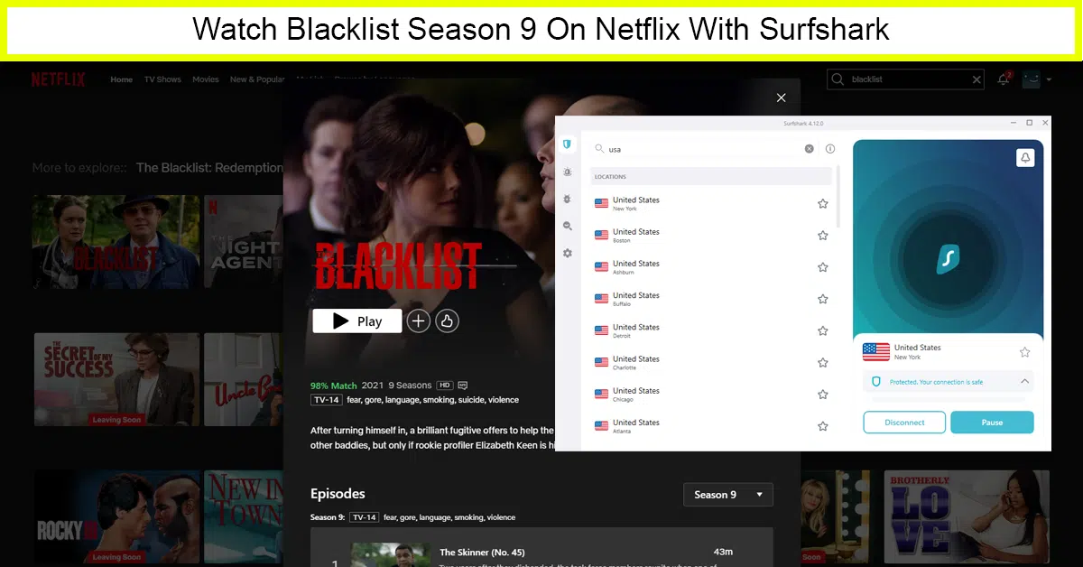 Surfshark - Cost-Friendly VPN to Watch The Blacklist Season 9 on Netflix