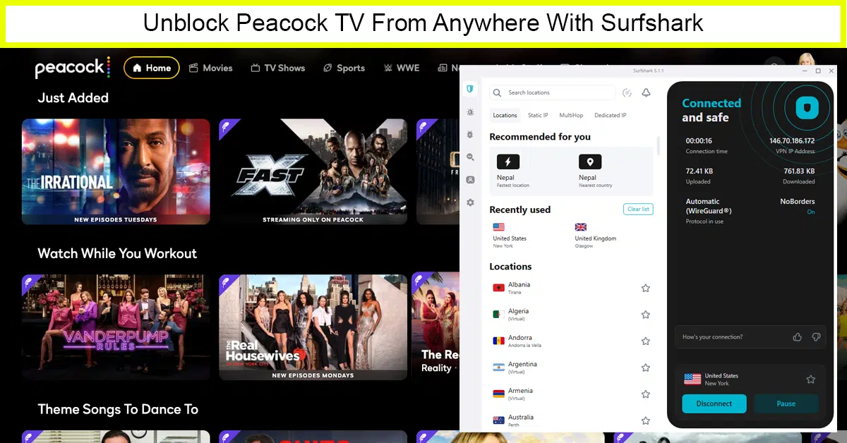 Surfshark – Affordable VPN to Watch Peacock TV in Mexico  